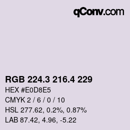 カラーコード: RGB 224.3 216.4 229 | qconv.com
