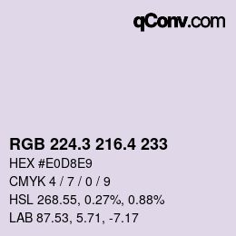 カラーコード: RGB 224.3 216.4 233 | qconv.com