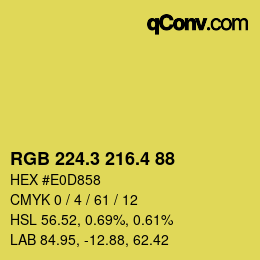 カラーコード: RGB 224.3 216.4 88 | qconv.com