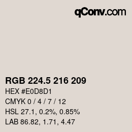 Code couleur: RGB 224.5 216 209 | qconv.com
