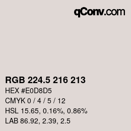 Code couleur: RGB 224.5 216 213 | qconv.com
