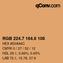 カラーコード: RGB 224.7 164.6 108 | qconv.com