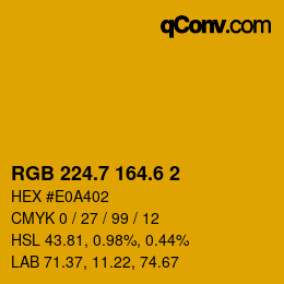 カラーコード: RGB 224.7 164.6 2 | qconv.com