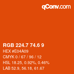 カラーコード: RGB 224.7 74.6 9 | qconv.com