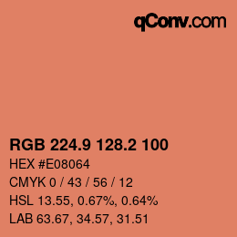 Color code: RGB 224.9 128.2 100 | qconv.com
