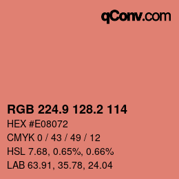 Color code: RGB 224.9 128.2 114 | qconv.com