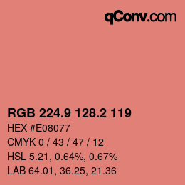 Farbcode: RGB 224.9 128.2 119 | qconv.com