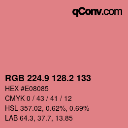Color code: RGB 224.9 128.2 133 | qconv.com