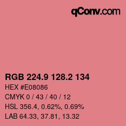 Color code: RGB 224.9 128.2 134 | qconv.com