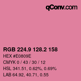 Color code: RGB 224.9 128.2 158 | qconv.com
