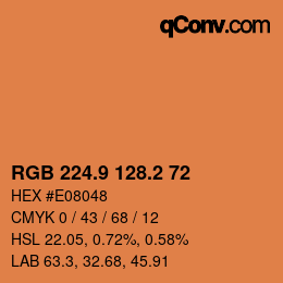 カラーコード: RGB 224.9 128.2 72 | qconv.com