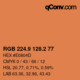 Color code: RGB 224.9 128.2 77 | qconv.com