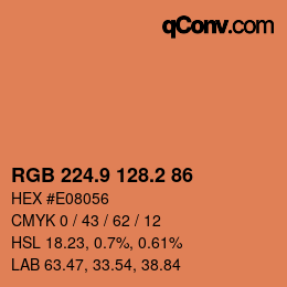 Color code: RGB 224.9 128.2 86 | qconv.com