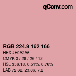 Color code: RGB 224.9 162 166 | qconv.com