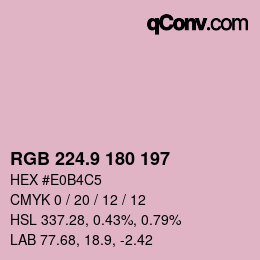 カラーコード: RGB 224.9 180 197 | qconv.com