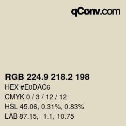 Color code: RGB 224.9 218.2 198 | qconv.com