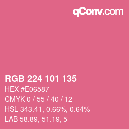 カラーコード: RGB 224 101 135 | qconv.com