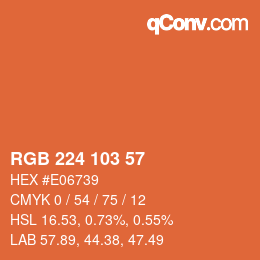 颜色代码: RGB 224 103 57 | qconv.com