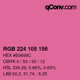 Color code: RGB 224 105 156 | qconv.com