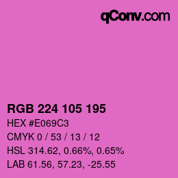Color code: RGB 224 105 195 | qconv.com