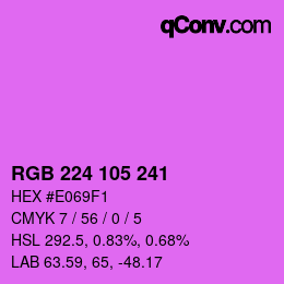 Color code: RGB 224 105 241 | qconv.com