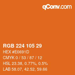 Color code: RGB 224 105 29 | qconv.com