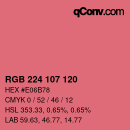 Color code: RGB 224 107 120 | qconv.com