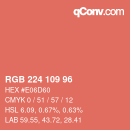 Farbcode: RGB 224 109 96 | qconv.com