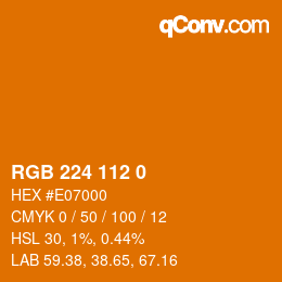 颜色代码: RGB 224 112 0 | qconv.com