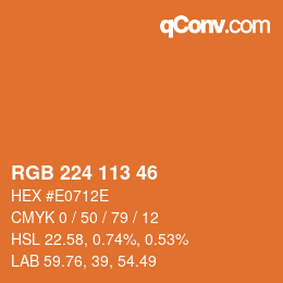 颜色代码: RGB 224 113 46 | qconv.com