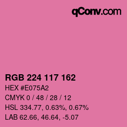 Color code: RGB 224 117 162 | qconv.com
