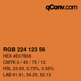 Color code: RGB 224 123 56 | qconv.com