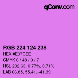 カラーコード: RGB 224 124 238 | qconv.com