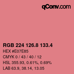 カラーコード: RGB 224 126.8 133.4 | qconv.com