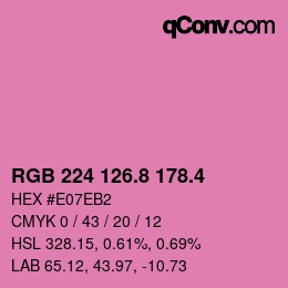 カラーコード: RGB 224 126.8 178.4 | qconv.com
