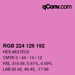 Color code: RGB 224 126 192 | qconv.com