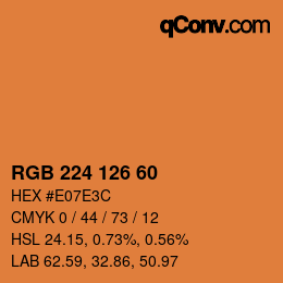 Color code: RGB 224 126 60 | qconv.com