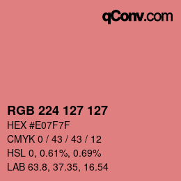 カラーコード: RGB 224 127 127 | qconv.com