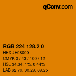 カラーコード: RGB 224 128.2 0 | qconv.com