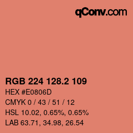 カラーコード: RGB 224 128.2 109 | qconv.com