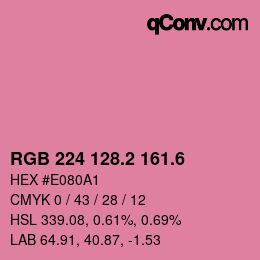 カラーコード: RGB 224 128.2 161.6 | qconv.com