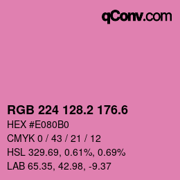 カラーコード: RGB 224 128.2 176.6 | qconv.com