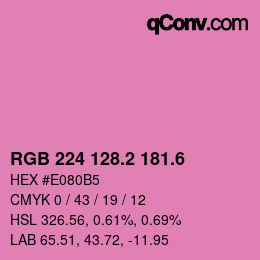 カラーコード: RGB 224 128.2 181.6 | qconv.com