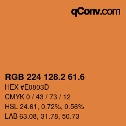 カラーコード: RGB 224 128.2 61.6 | qconv.com