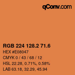 カラーコード: RGB 224 128.2 71.6 | qconv.com