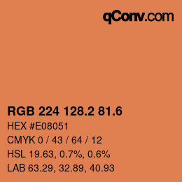 カラーコード: RGB 224 128.2 81.6 | qconv.com