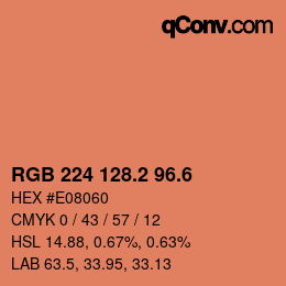 カラーコード: RGB 224 128.2 96.6 | qconv.com