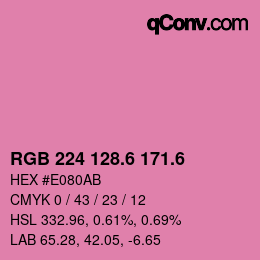 カラーコード: RGB 224 128.6 171.6 | qconv.com