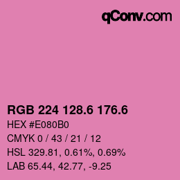カラーコード: RGB 224 128.6 176.6 | qconv.com