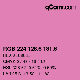 カラーコード: RGB 224 128.6 181.6 | qconv.com